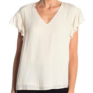 NWT CeCe | Flutter Sleeve Blouse